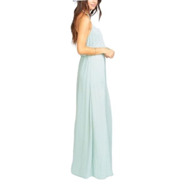 Show Me Your Mumu Heather Halter Formal Dress in Dusty Mint Crisp Size Medium - Picture 4 of 7